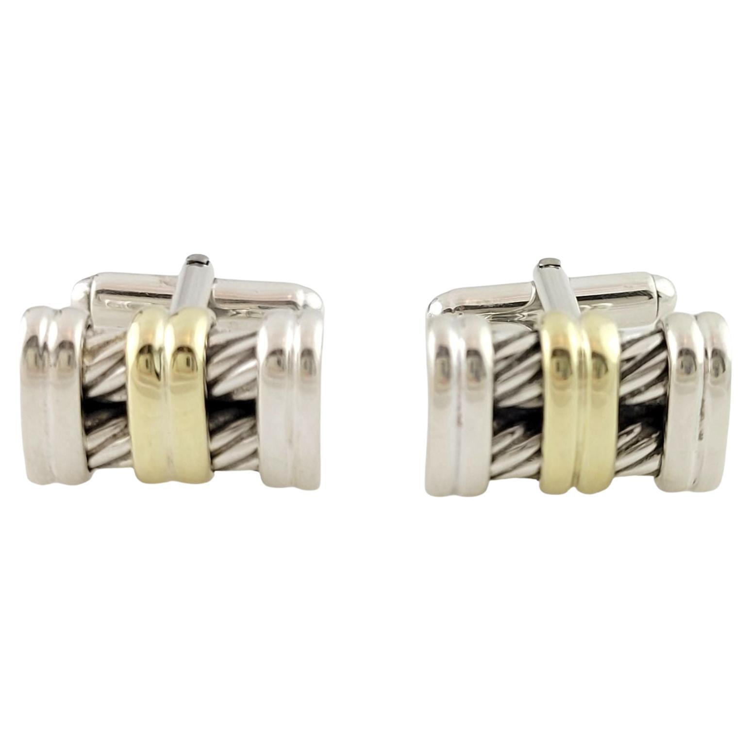 David Yurman 14k & Sterling Silver Cable Cufflinks