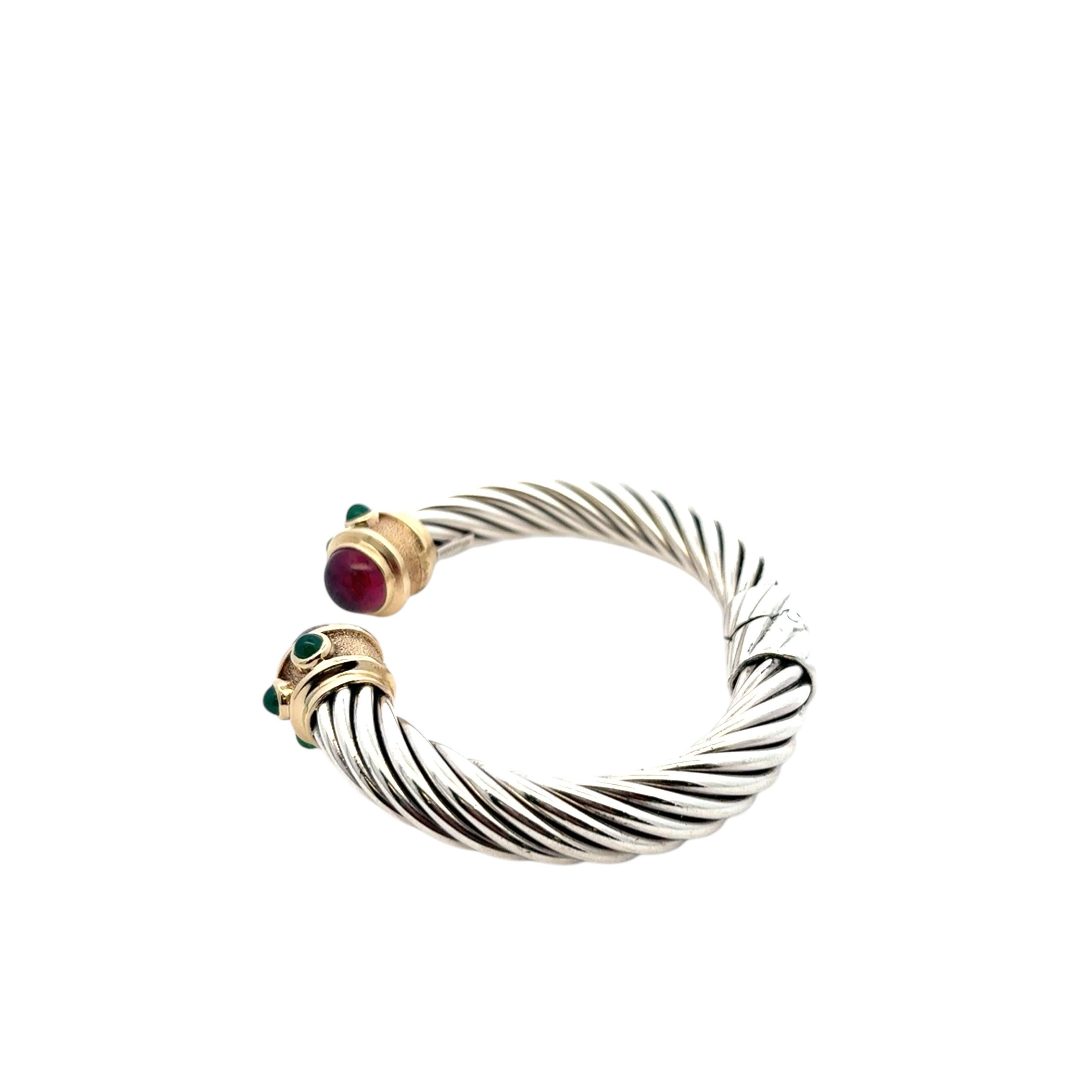 David Yurman, bracciale in oro giallo 14k e argento 925 con ametista e crisofraso 2