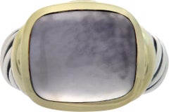 David Yurman 14K yellow gold and sterling silver with a cabochon calcedony.