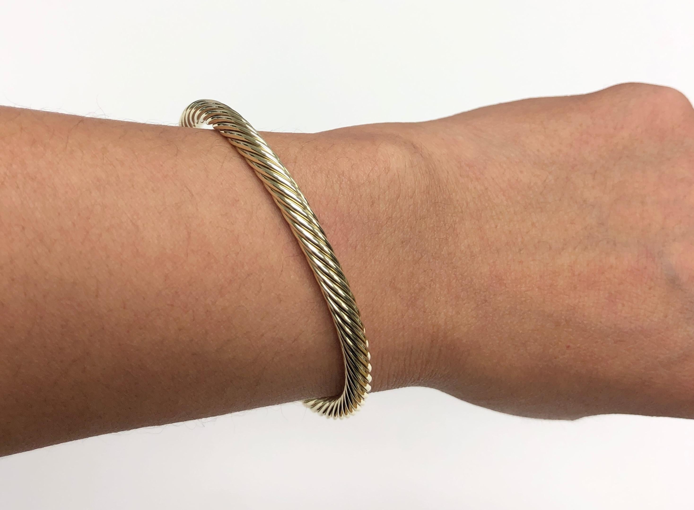 David Yurman 14K Yellow Gold Pearls and Diamonds Cable Bracelet 2