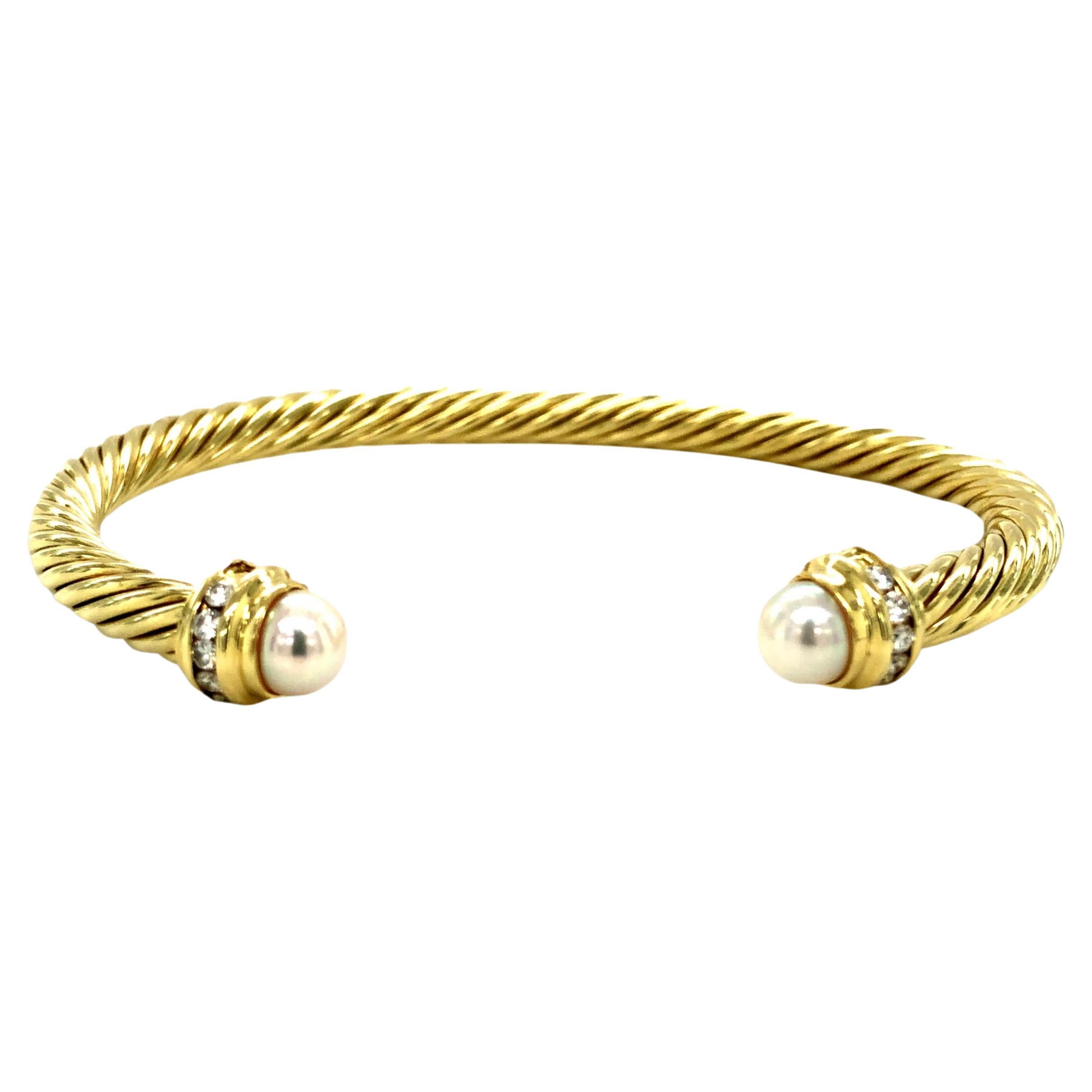 Bvlgari Sepremti Yellow Gold and Mother-of-Pearl Bracelet with Diamonds ...