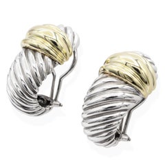 David Yurman 14K Gelbgold & Sterling Silber Kabelgarnelen-Ohrringe