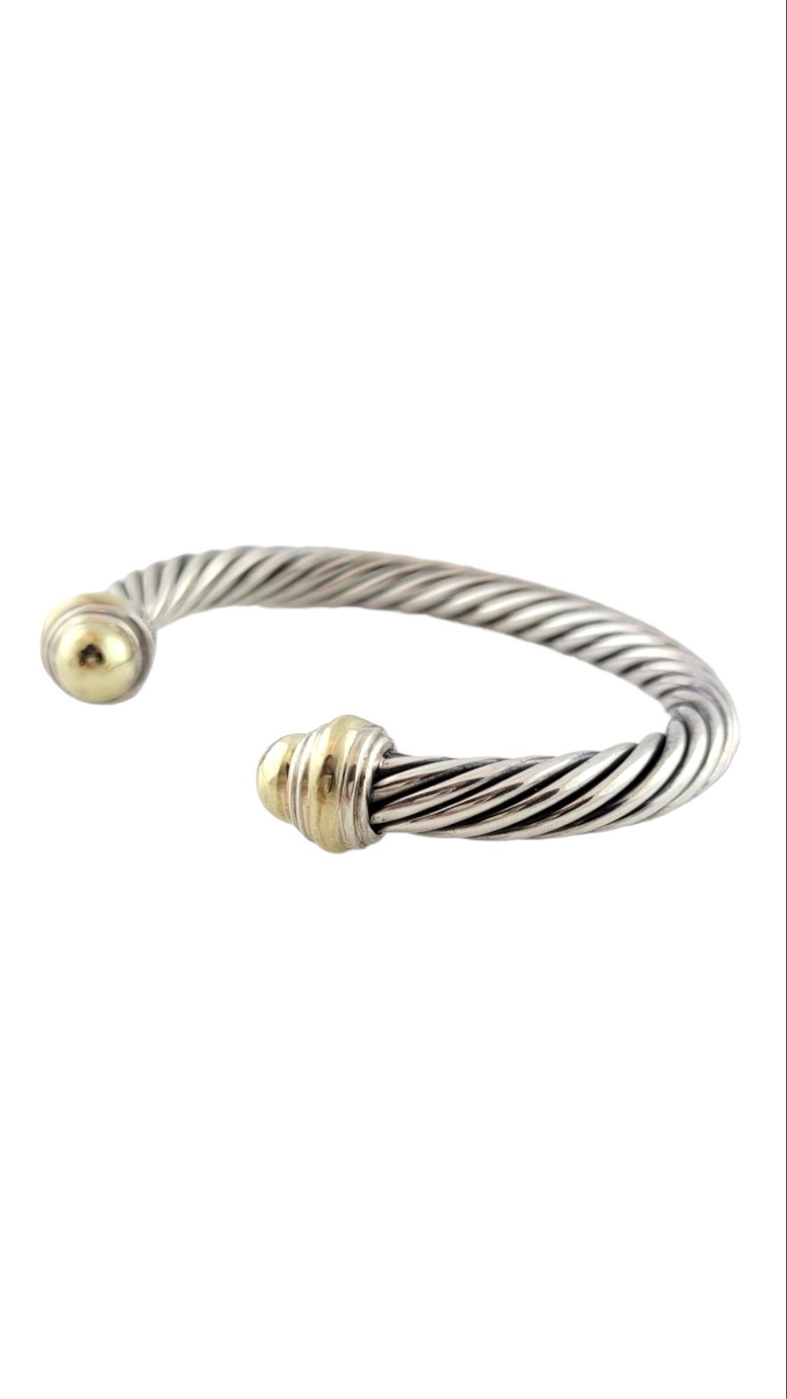 David Yurman 14K Yellow Gold & Sterling Silver Cuff Bracelet

This gorgeous David Yurman designer bracelet is crafted from sterling silver and 14K yellow gold for a beautiful finish!

Size: 6.75