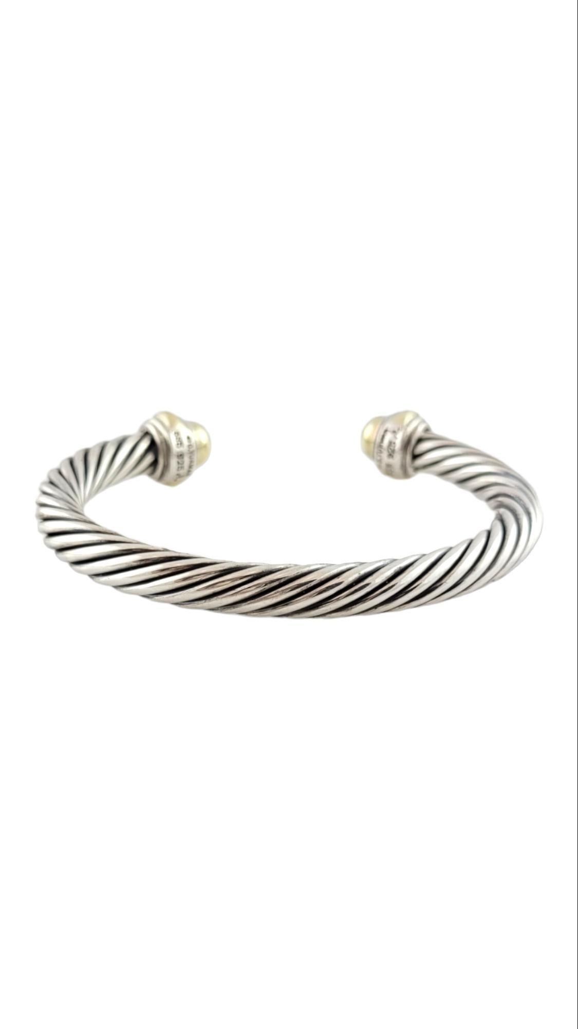 David Yurman 14K Yellow Gold & Sterling Silver Cuff Bracelet #15858 In Good Condition In Washington Depot, CT