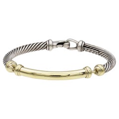 David Yurman 14K Yellow Gold Sterling Silver Metro Cable Link Bracelet
