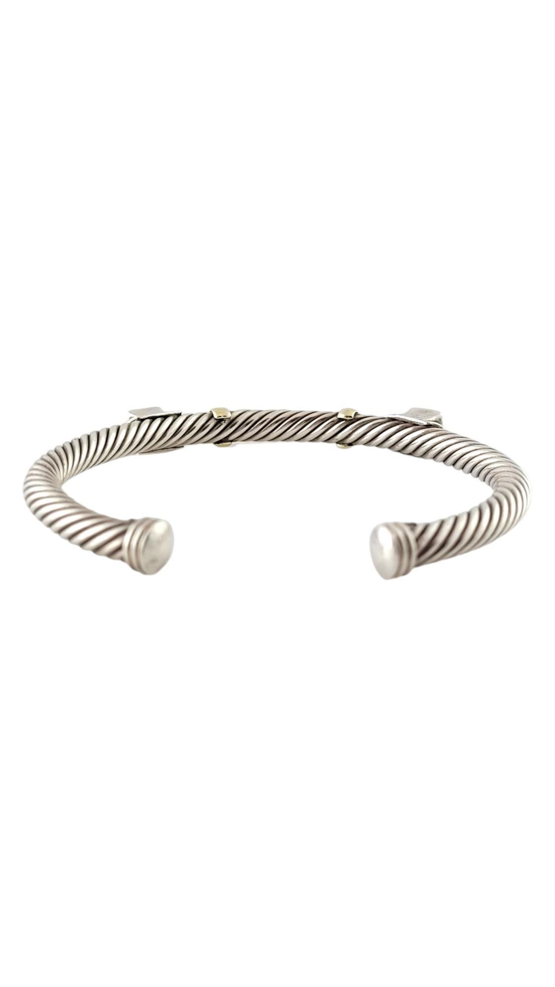 David Yurman 14K Yellow Gold & Sterling Silver Renaissance Cable Bracelet #17479 In Good Condition In Washington Depot, CT