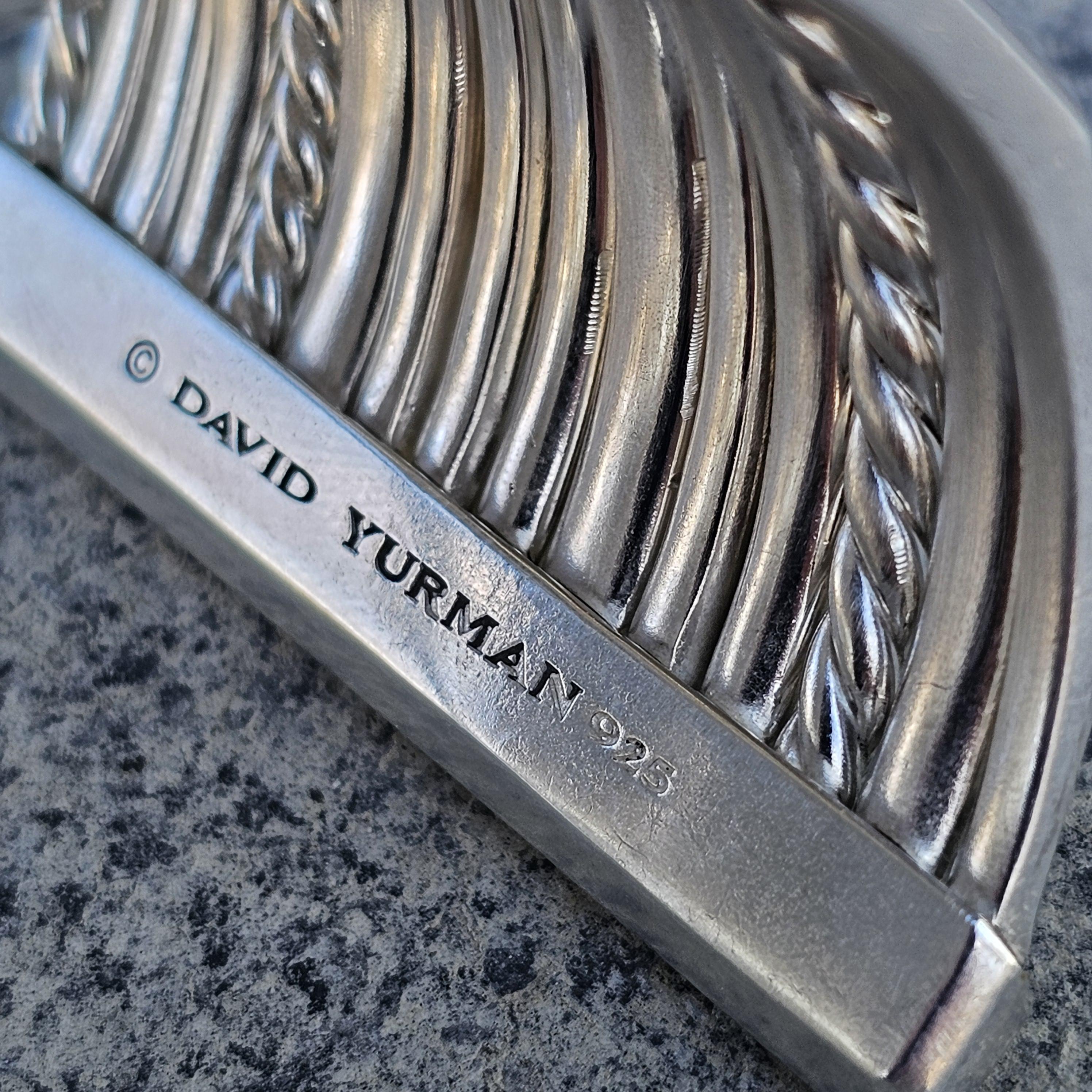 David Yurman 15 Row Stax Diamond Cuff Bracelet Wide Sterling Silver 925 6.5