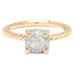 David Yurman .15ctw Diamond Engagement Ring, 18k Yellow Gold, Ring Size 5