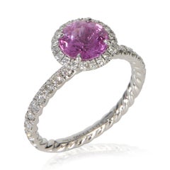 David Yurman 1.64 ct Round Sapphire and Diamond Eden Halo Engagement Ring