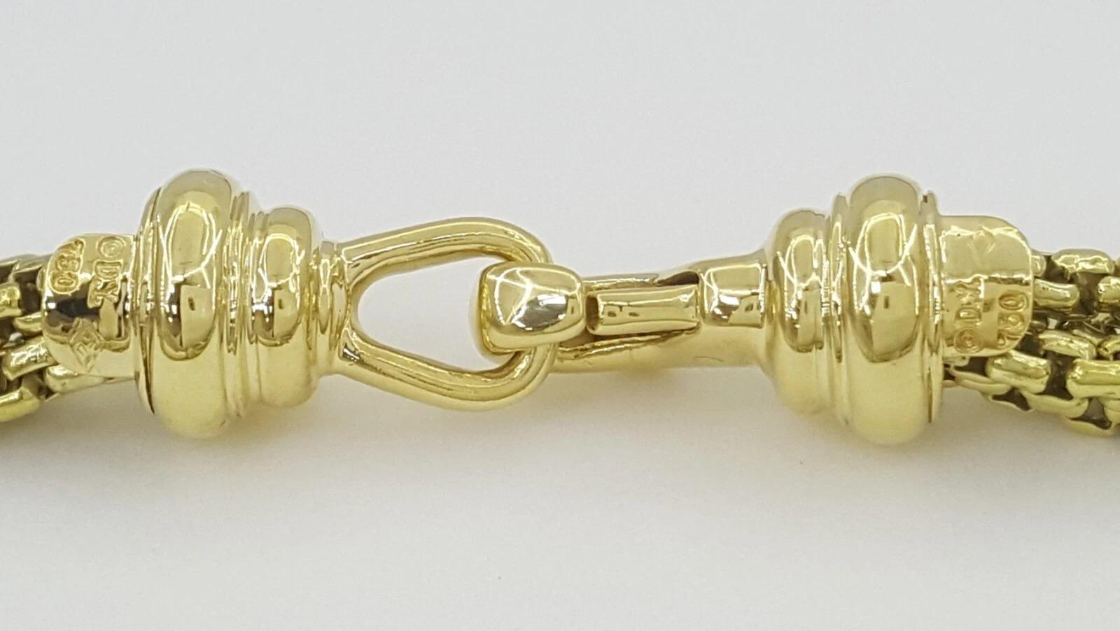 David Yurman Collar de cadena de caja de 4 vueltas y 1,7 ct con diamantes pavé en forma de bola en Excelente estado para la venta en Chicago, IL