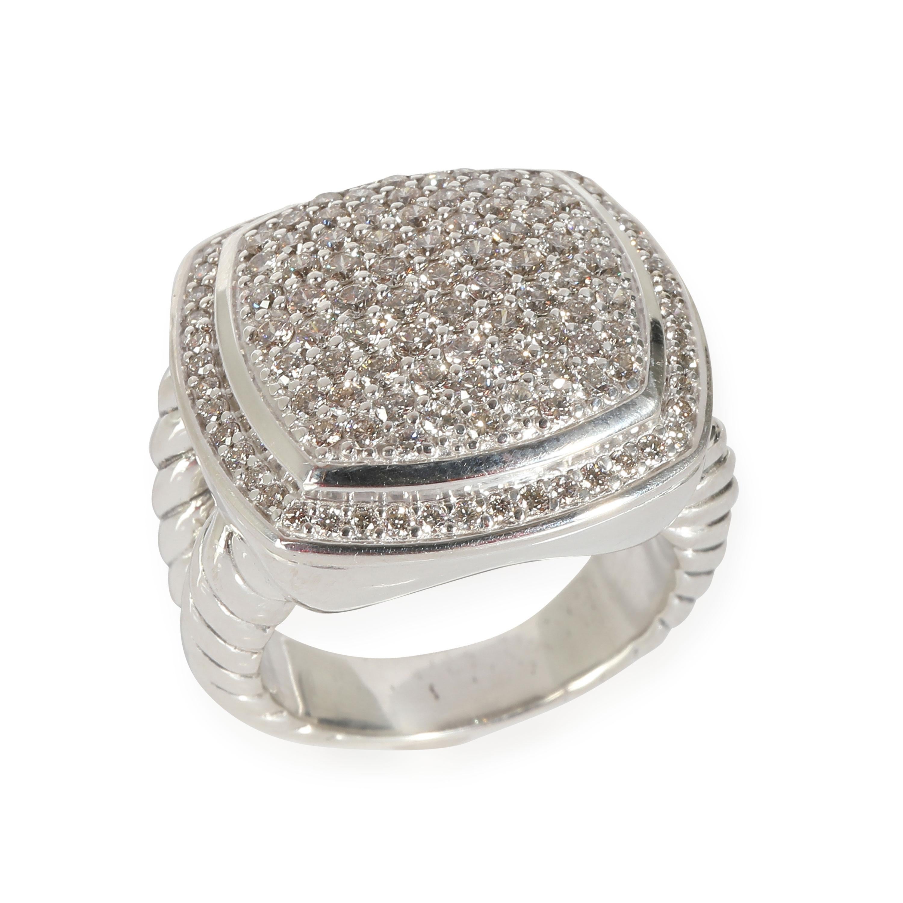 Women's or Men's David Yurman 17mm Albion Diamond Ring, 1.70 ctw For Sale