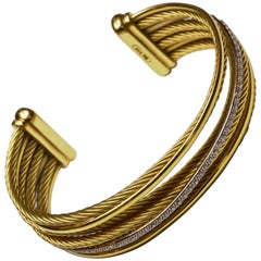 David Yurman - Oro 18 carati - Platino - Bracciale Crossover Bangle con Diamanti