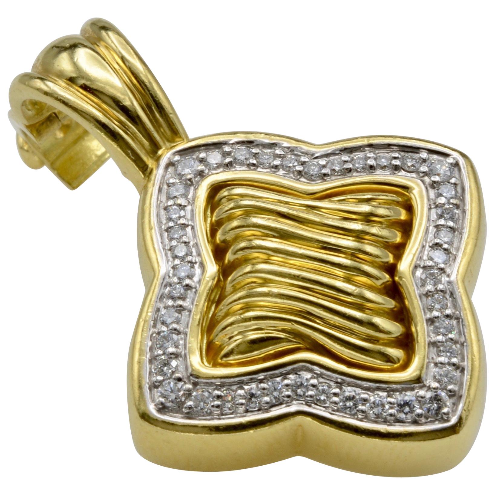 David Yurman 18 Karat Gold and Diamond Pendant