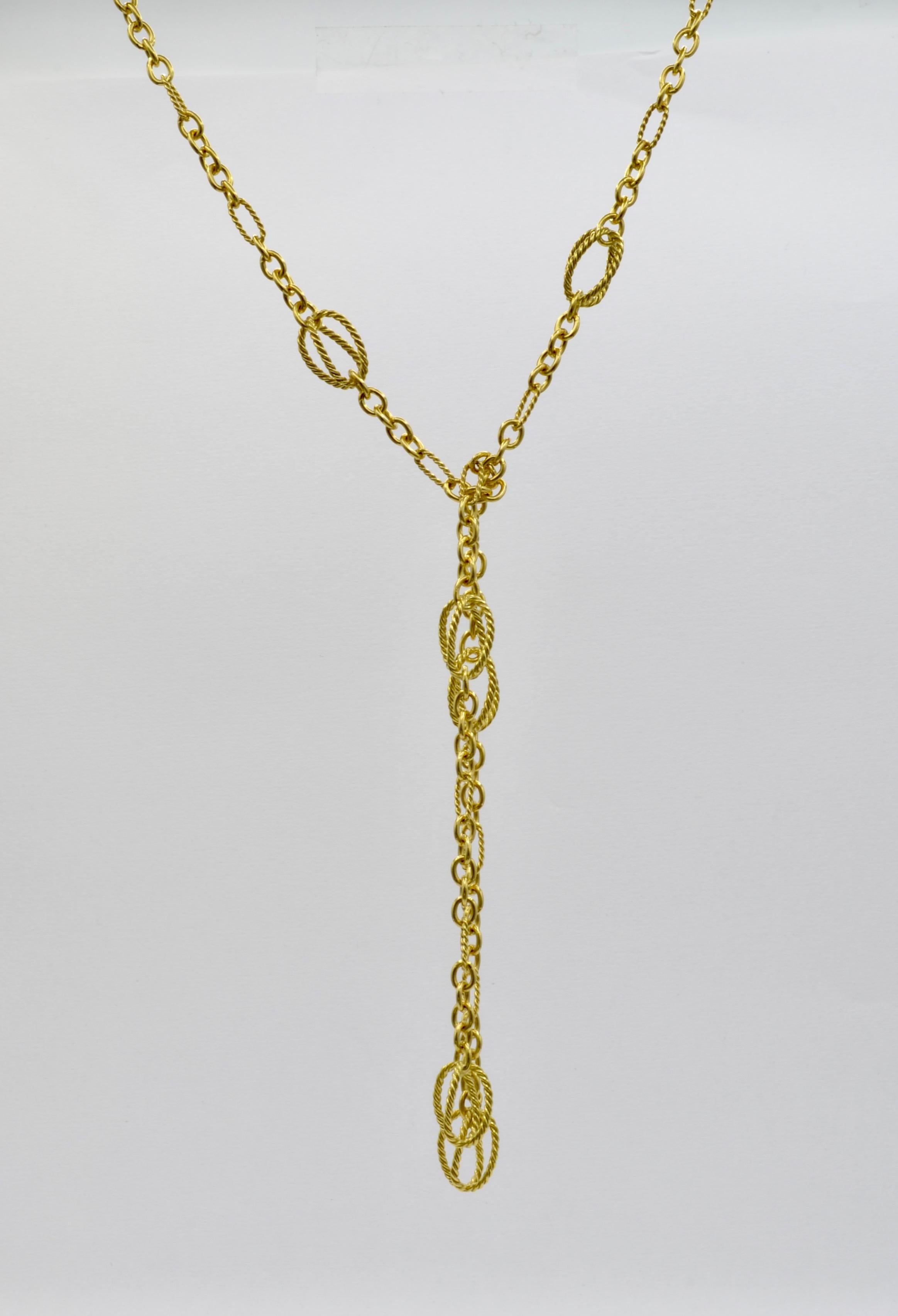 David Yurman 18 Karat Gold Necklace Long Lariat 4