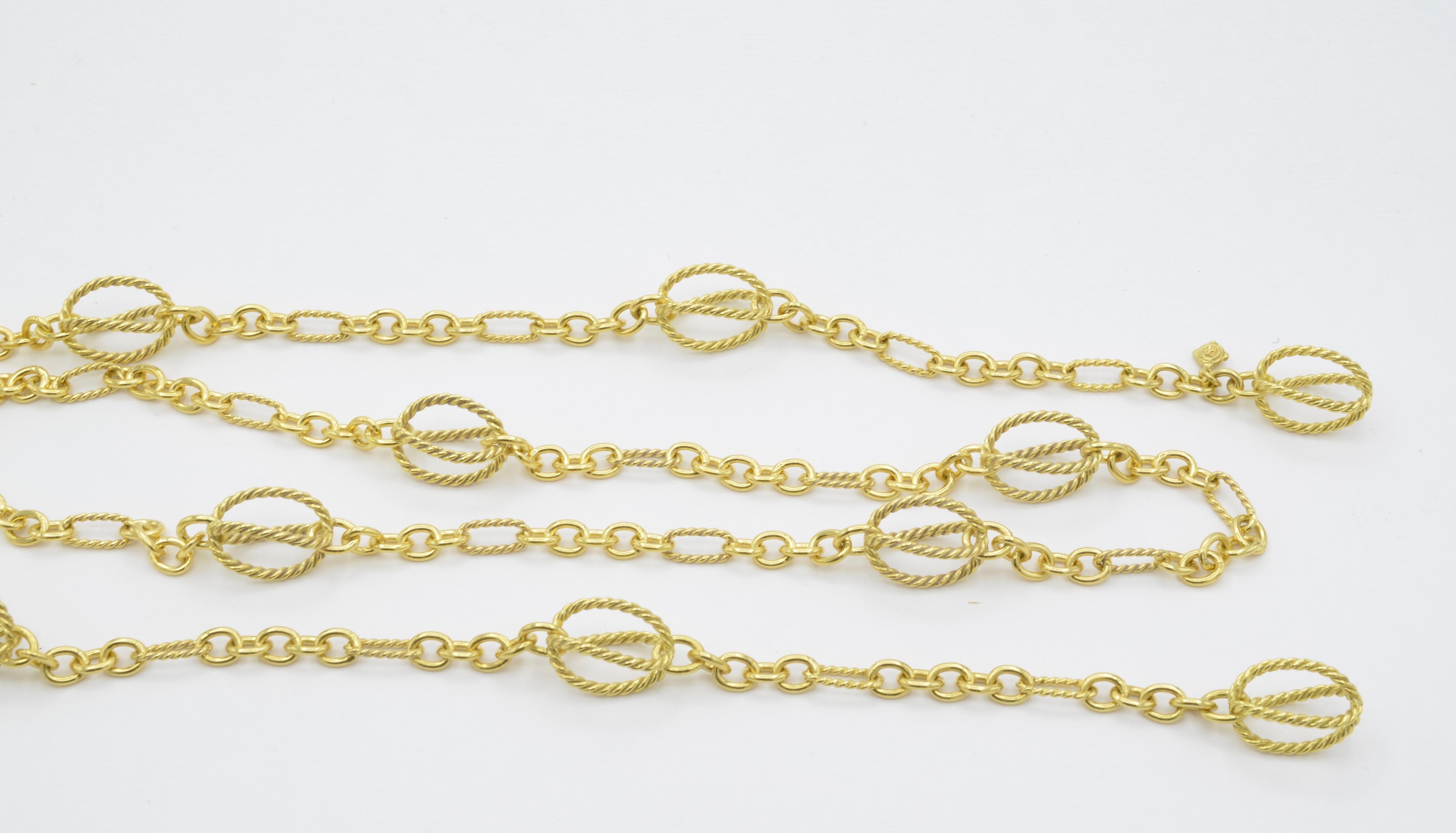 David Yurman 18 Karat Gold Necklace Long Lariat 1