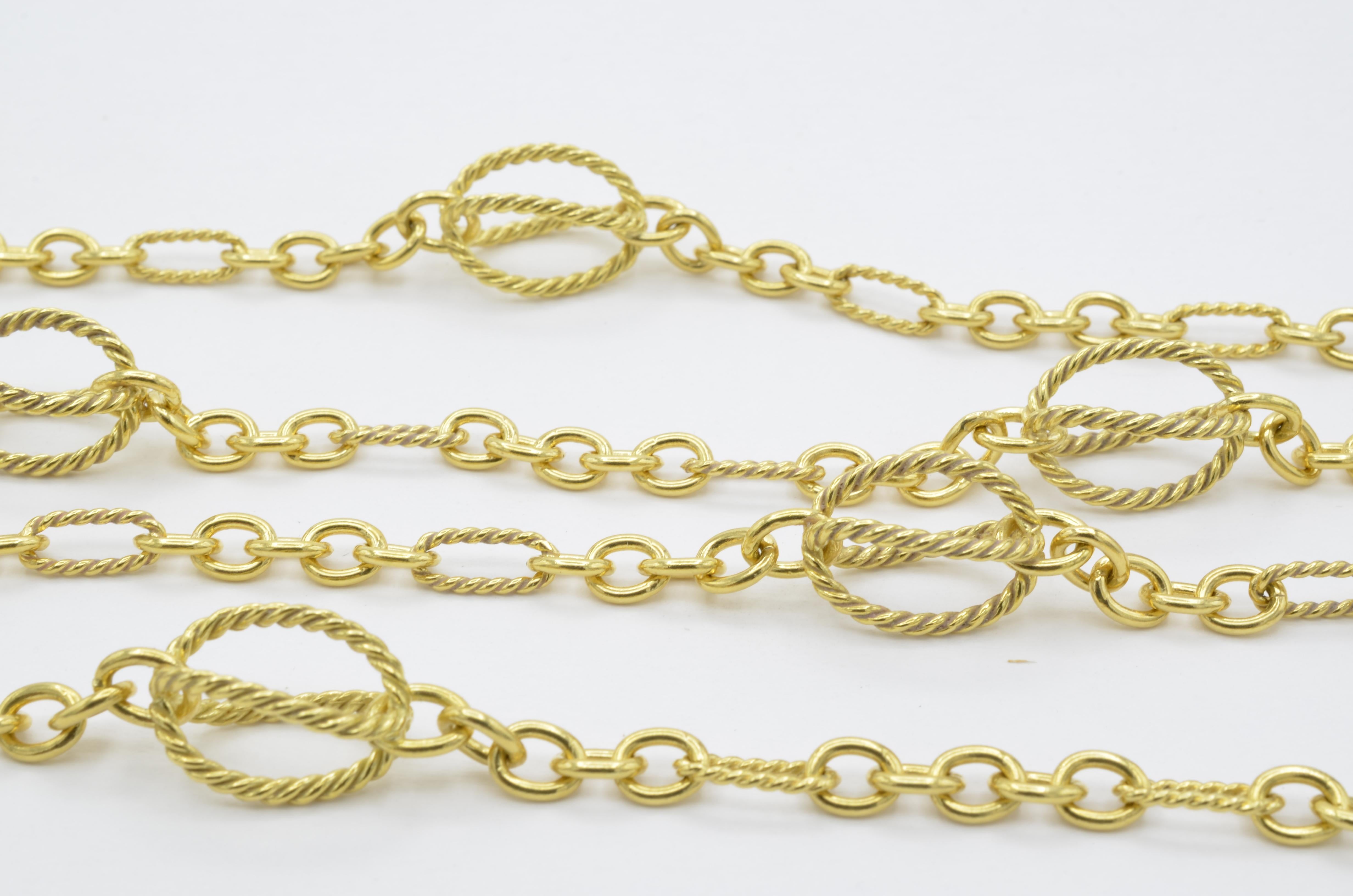 David Yurman 18 Karat Gold Necklace Long Lariat 2