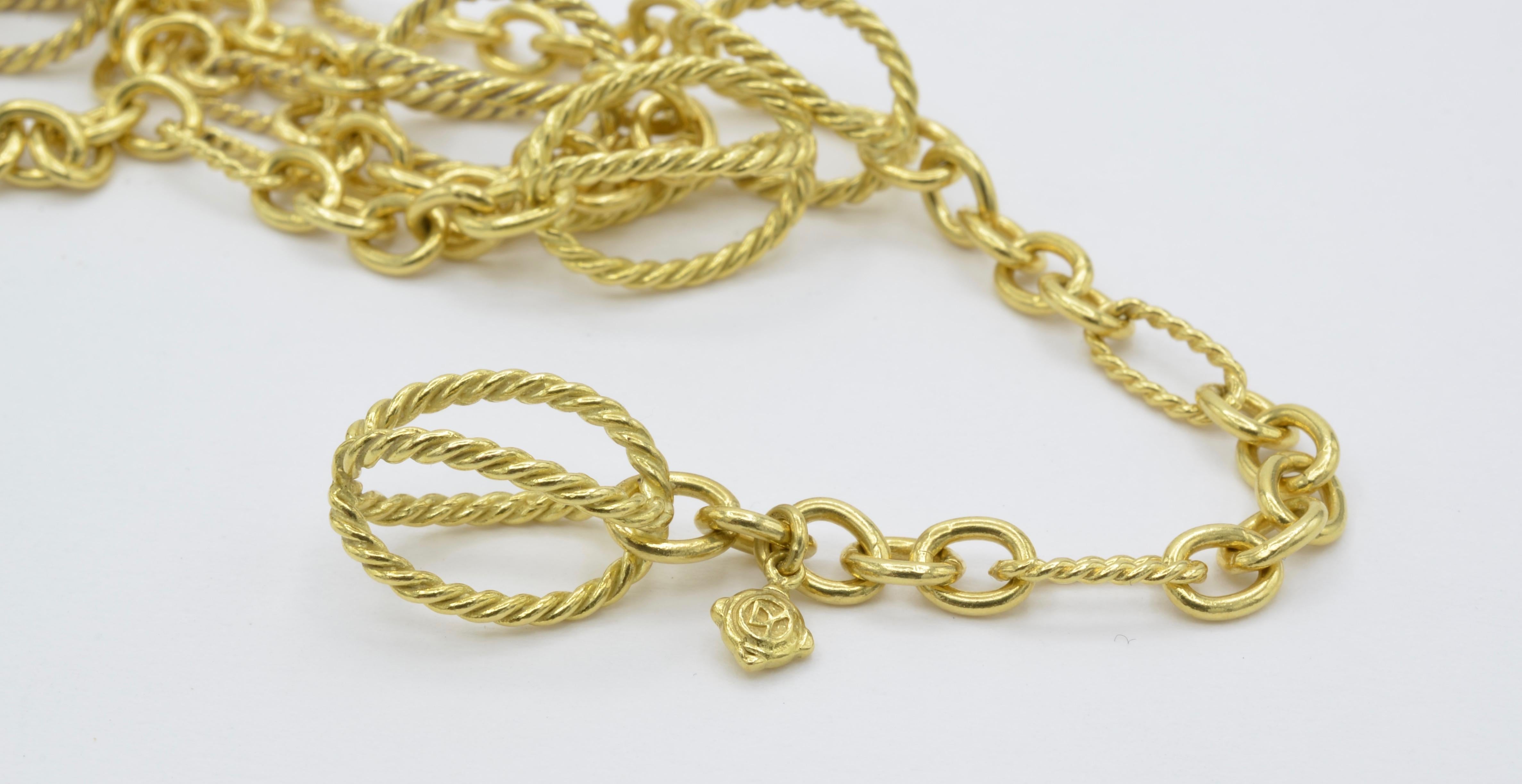 David Yurman 18 Karat Gold Necklace Long Lariat 3