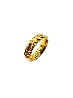 David Yurman 18 Karat Yellow Chevron Pattern Band