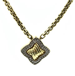 David Yurman 18 Karat Yellow Gold 0.31 Carat Diamond Pendant Necklace