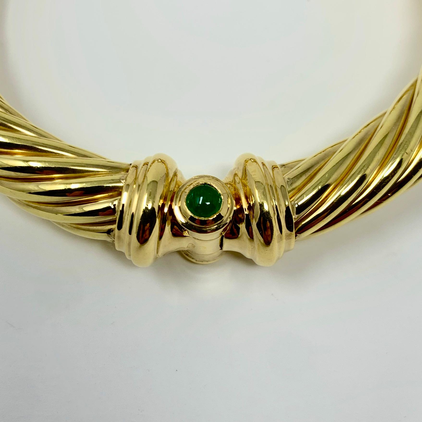 David Yurman 18 Karat Yellow Gold 1 Carat Diamond Ruby Emerald Cable Bracelet 2