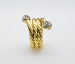 David Yurman Bague en or jaune 18 carats et diamants