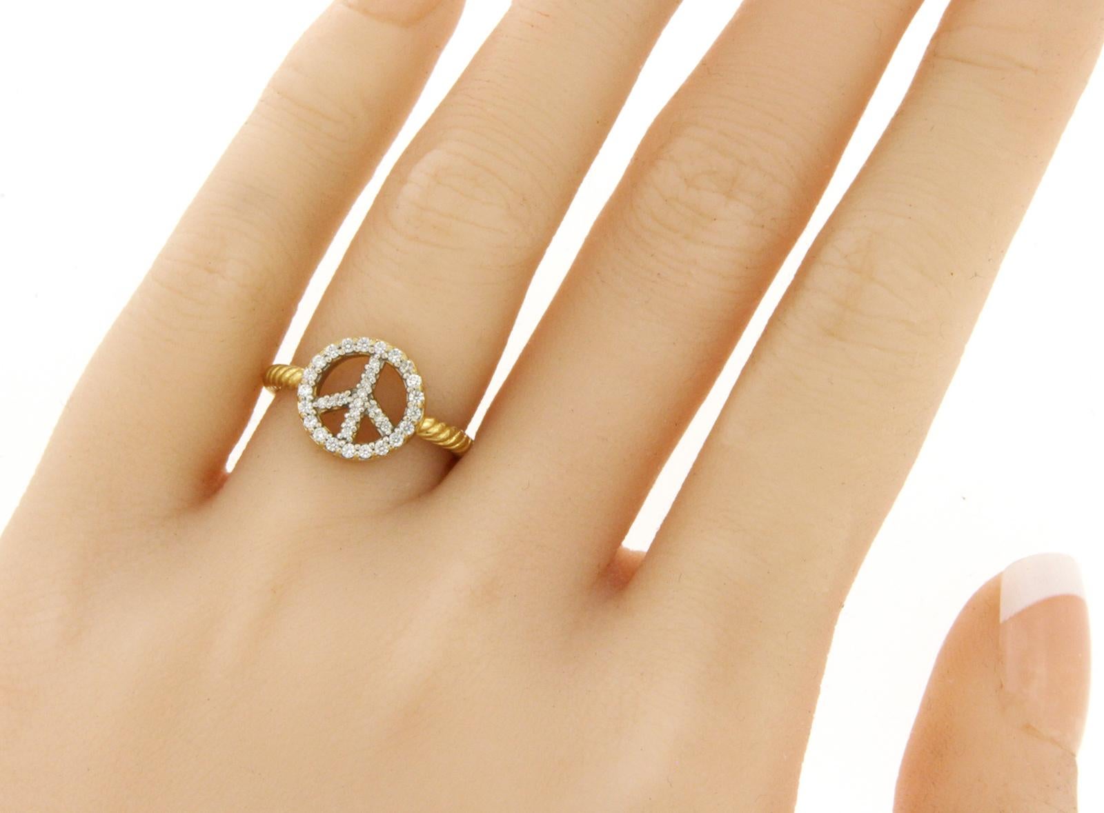 peace sign diamond ring