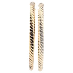 David Yurman 18 Karat Gelbgold Kabelring-Ohrringe