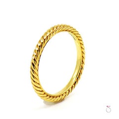 David Yurman 18 Karat Yellow Gold Cable Stackable Band
