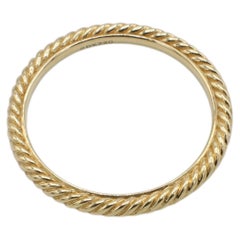 David Yurman 18 Karat Yellow Gold Cable Twist Rope Wedding Band Ring 2MM