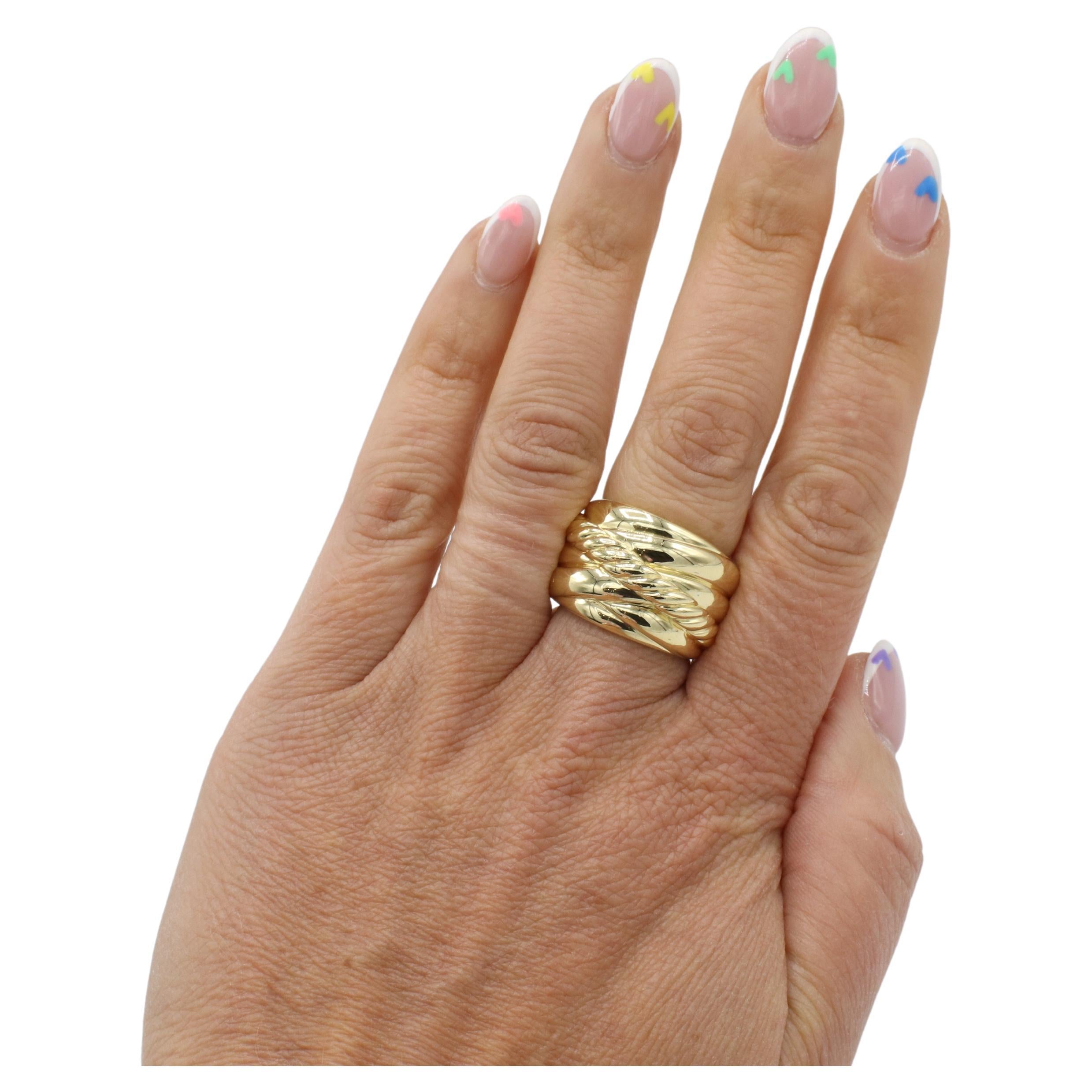 Women's David Yurman 18 Karat Yellow Gold Crossover Band Ring