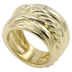David Yurman 18 Karat Yellow Gold Crossover Band Ring