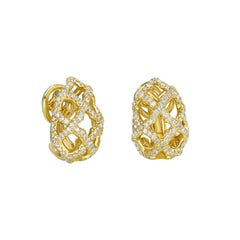 David Yurman 18 Karat Gelbgold Diamant-Ohrringe