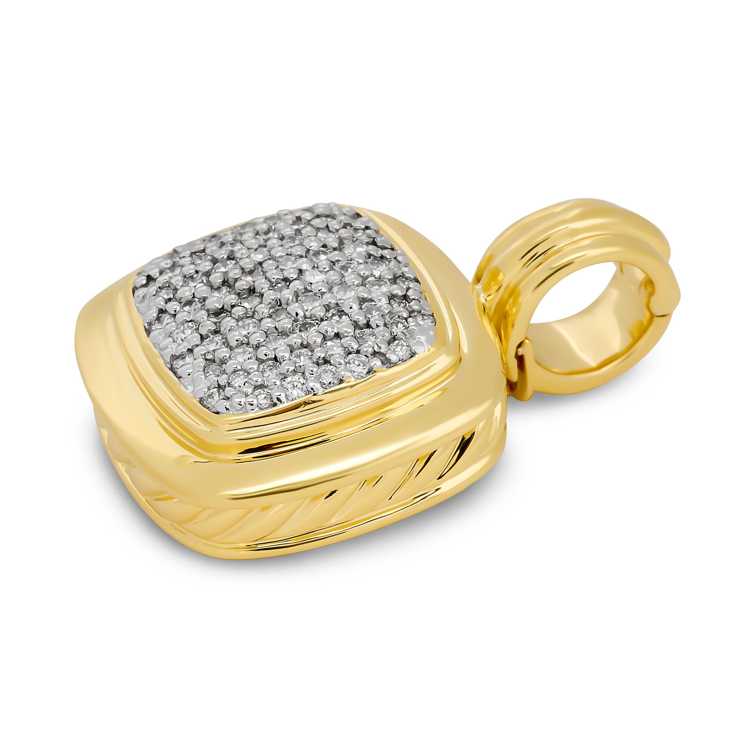 David Yurman 18 Karat Gelbgold Diamant-Anhänger (Rundschliff) im Angebot