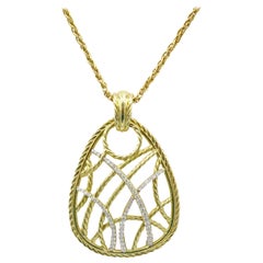 David Yurman 18 Karat Yellow Gold Diamond Pendant