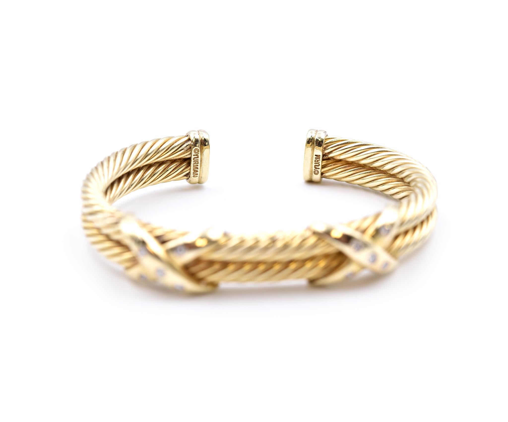 David Yurman 18 Karat Gelbgold Diamant 