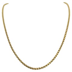 David Yurman 18 Karat Yellow Gold Heavy Long Box Link Chain Necklace