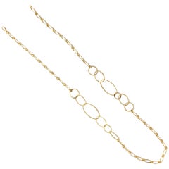 David Yurman 18 Karat Yellow Gold Long Chain Link Necklace