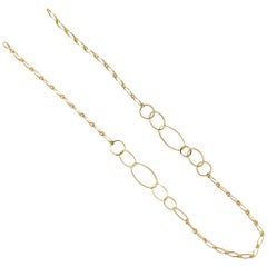 David Yurman 18 Karat Yellow Gold Long Chain Link Necklace