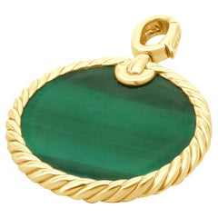 David Yurman 18 Karat Yellow Gold Malachite Elements Pendant