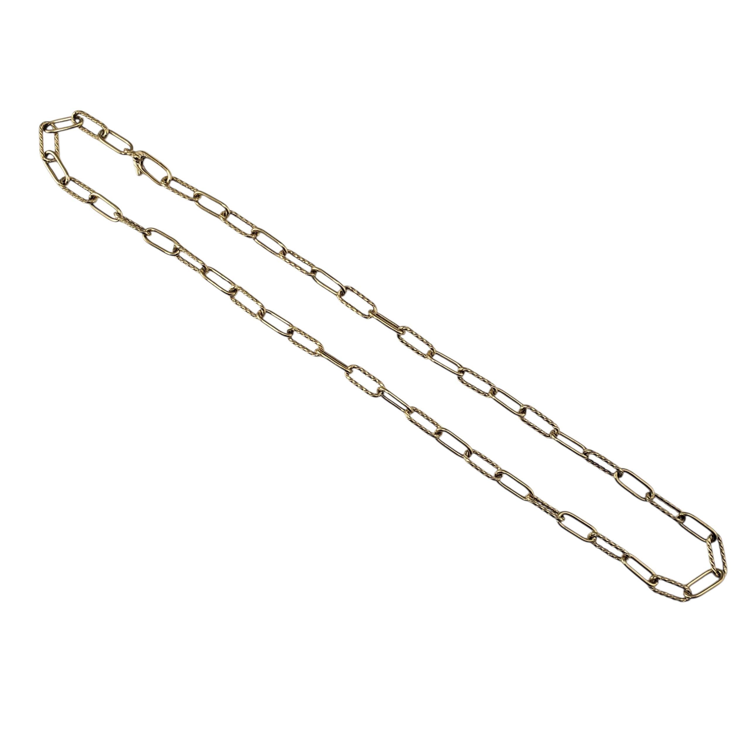 Contemporary David Yurman 18 Karat Yellow Gold Mixed Link Necklace #22303 For Sale