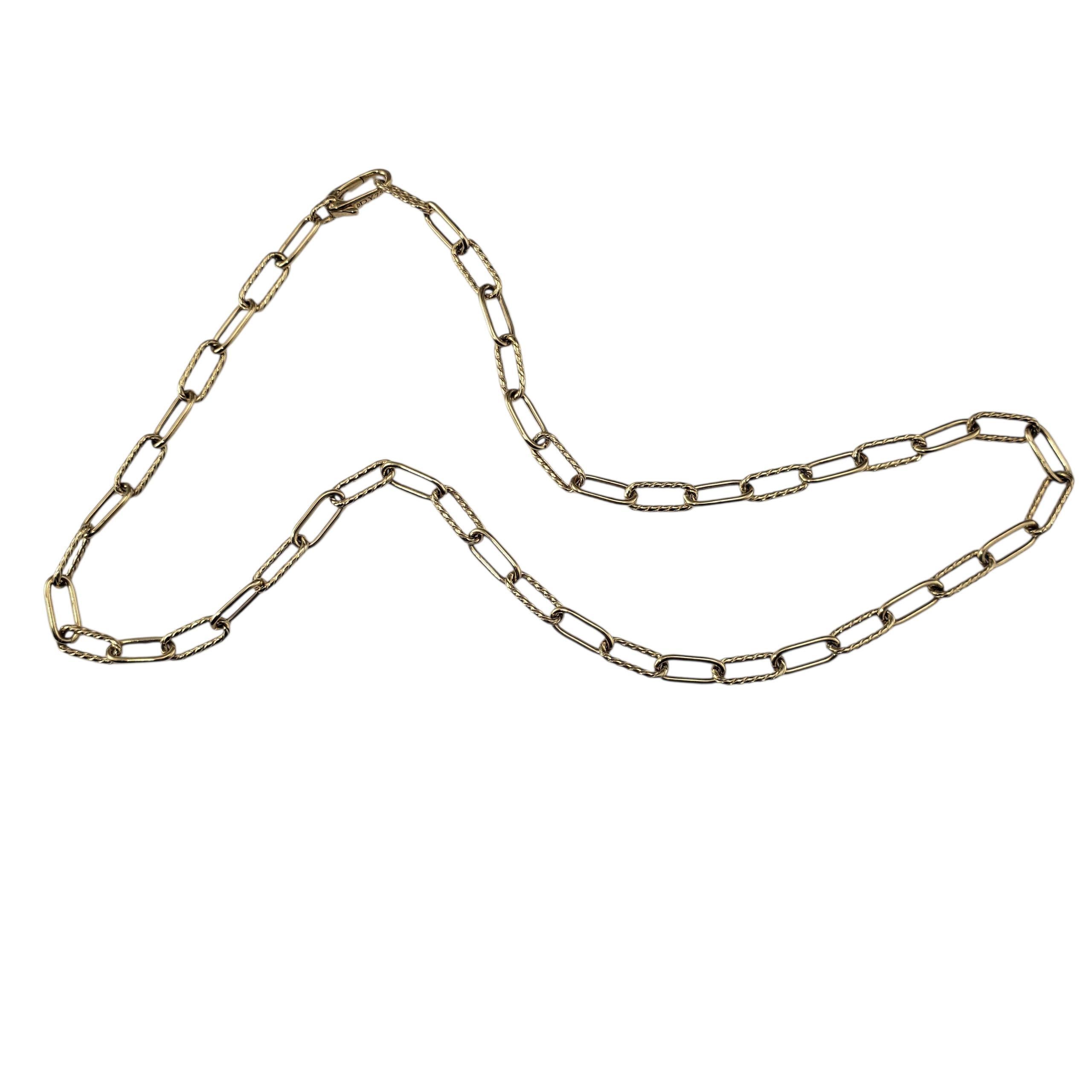 David Yurman 18 Karat Yellow Gold Mixed Link Necklace #22303 In Good Condition For Sale In Washington Depot, CT