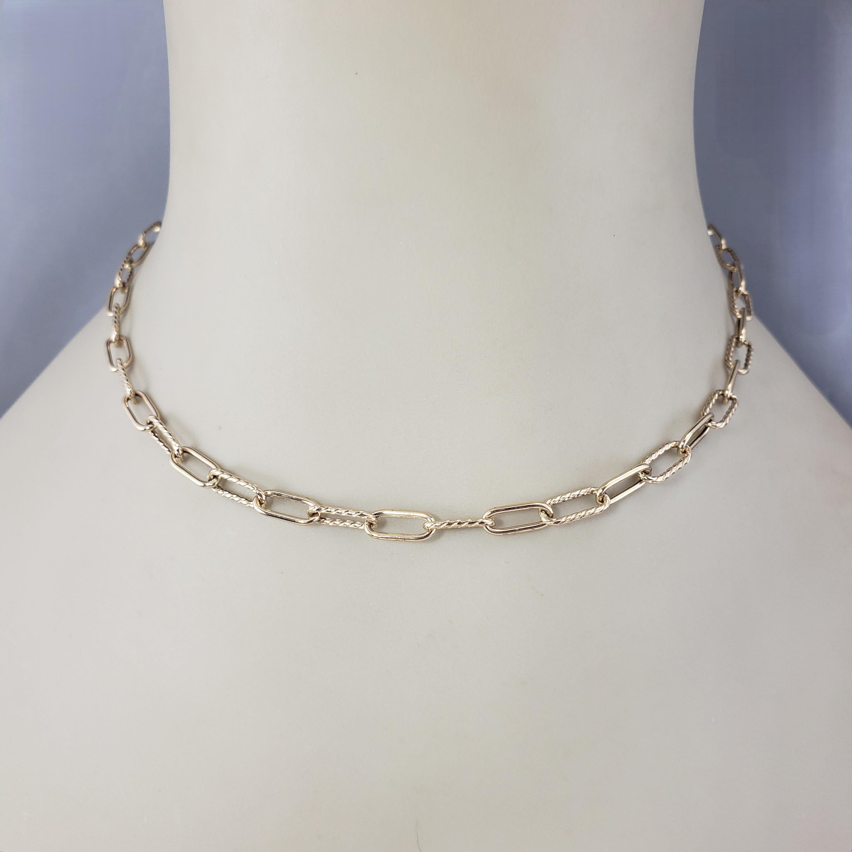 Women's David Yurman 18 Karat Yellow Gold Mixed Link Necklace #22303 For Sale