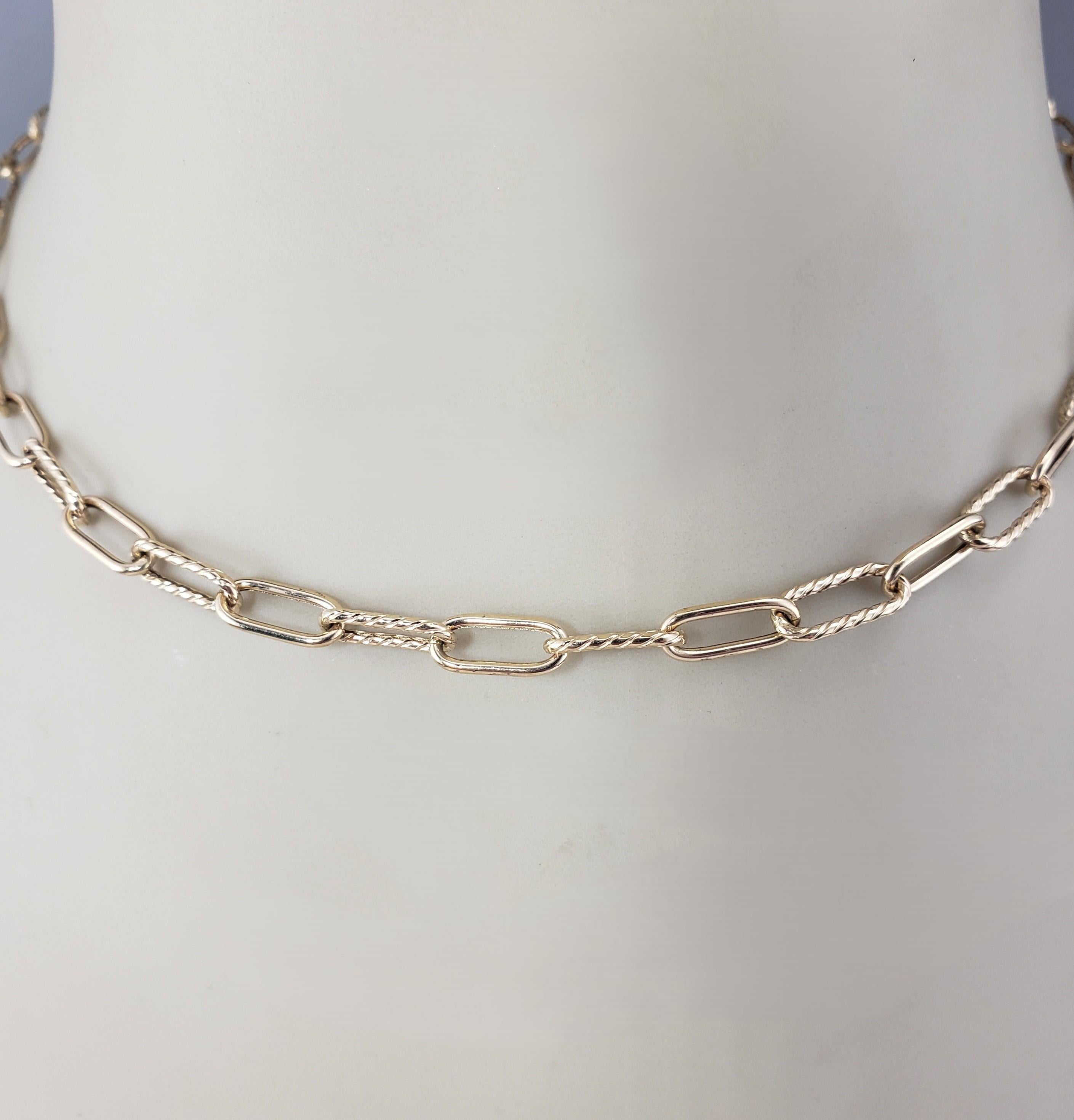 David Yurman 18 Karat Yellow Gold Mixed Link Necklace #22303 For Sale 1