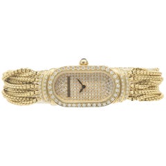 David Yurman 18 Karat Yellow Gold Multi Row Chain Pave Diamond Watch