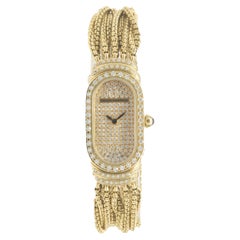 David Yurman 18 Karat Yellow Gold Multi Row Chain Pave Diamond Watch