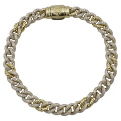 David Yurman Pulsera de eslabones con cadena de bordillos de diamantes naturales en oro amarillo de 18 quilates