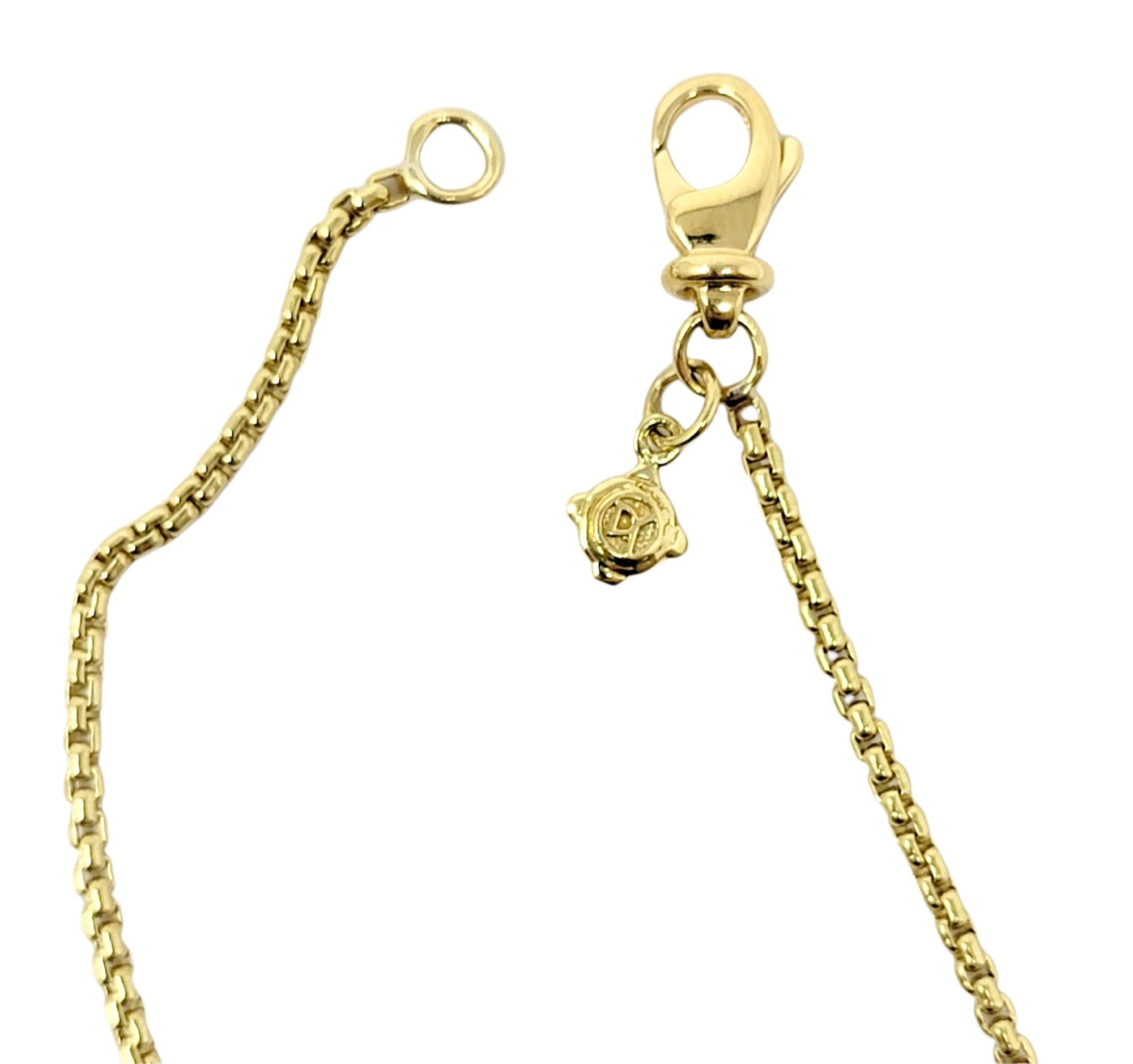 David Yurman 18 Karat Yellow Gold Open Heart Cable Pendant Necklace Box Chain For Sale 2