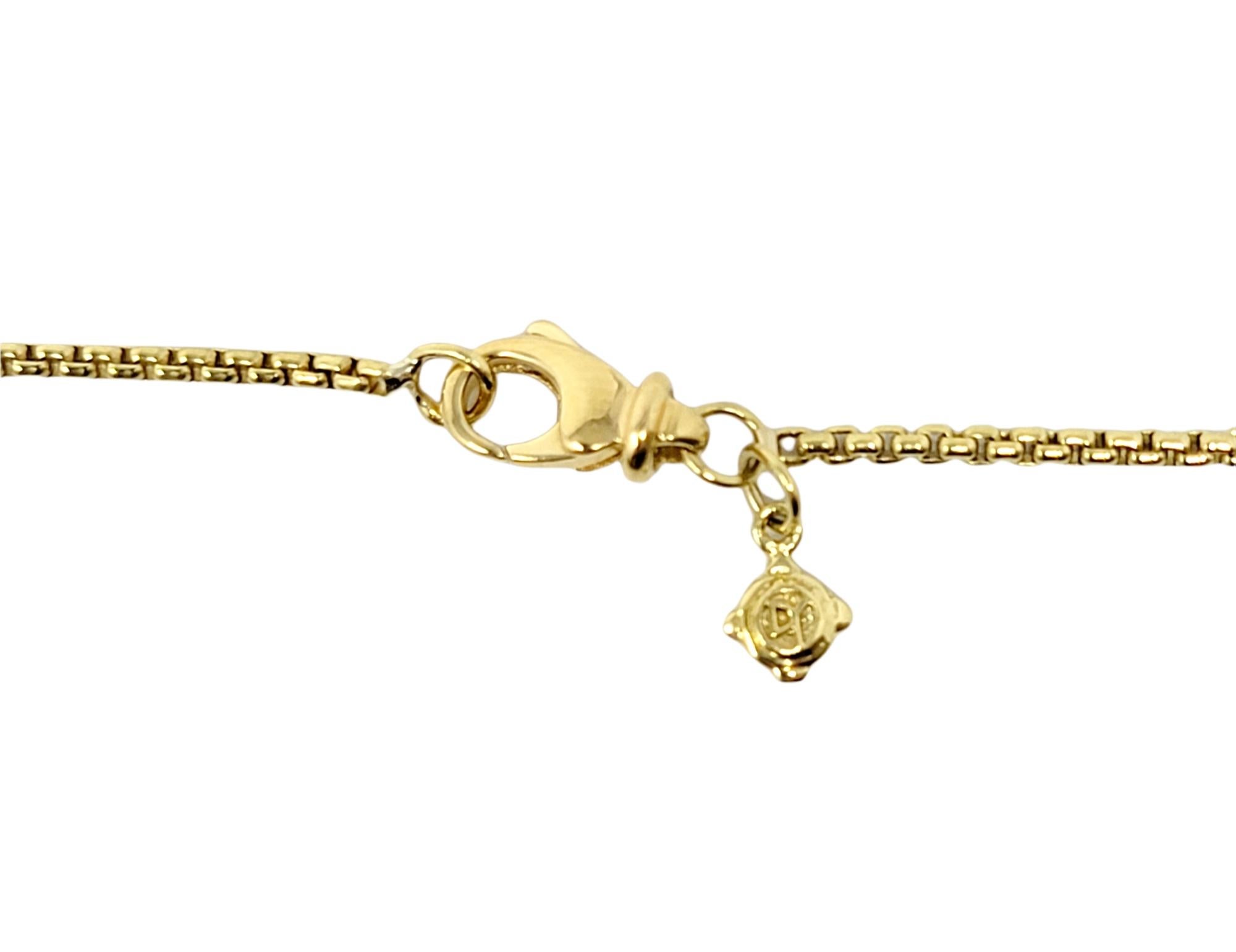 David Yurman 18 Karat Yellow Gold Open Heart Cable Pendant Necklace Box Chain For Sale 3