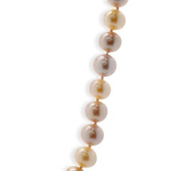 David Yurman 18k Yellow Gold Pastel Pink and Ivory Opera Length Pearl Necklace