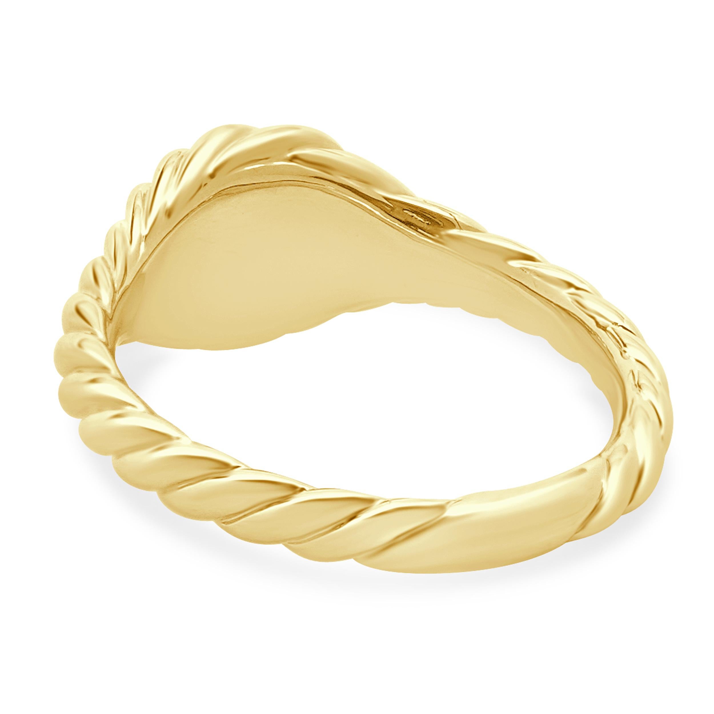 David Yurman 18 Karat Yellow Gold Sculpted Cable Micro Ring In Excellent Condition In Scottsdale, AZ